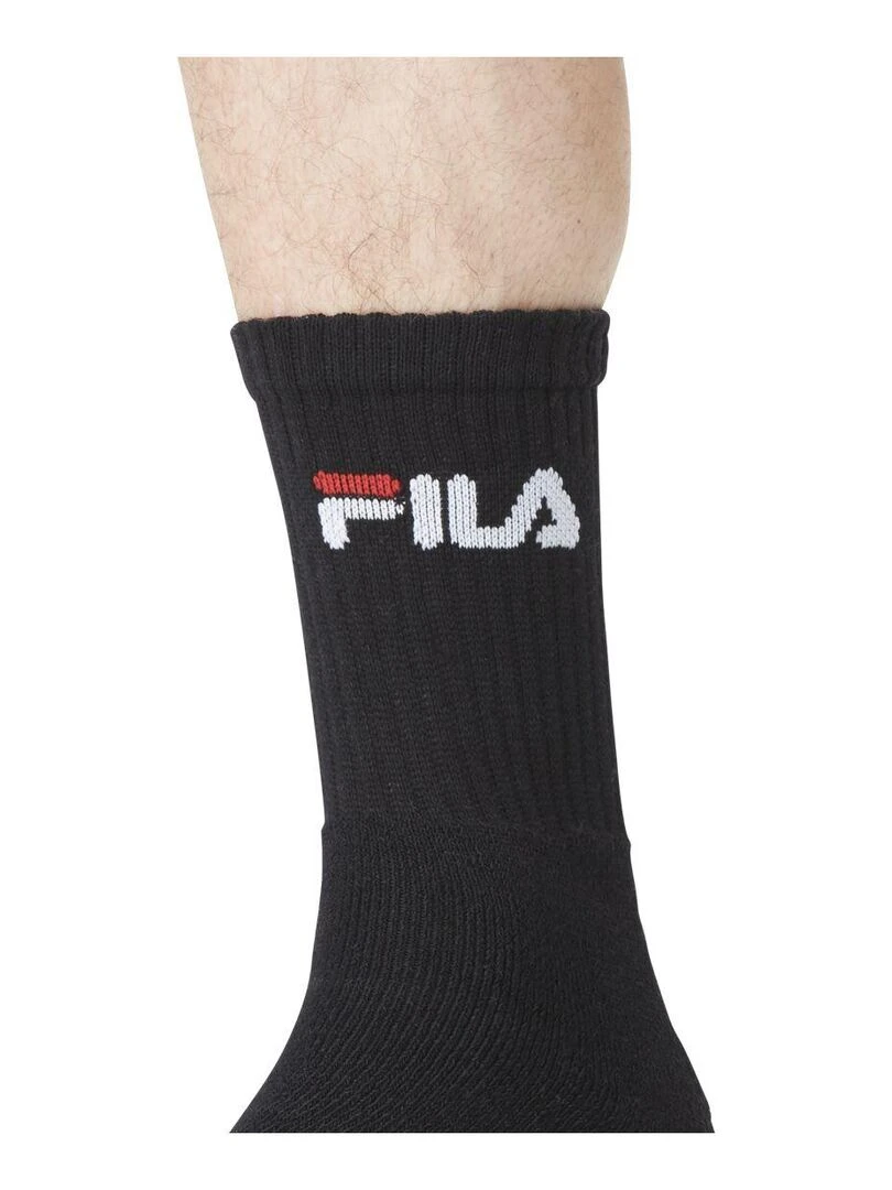 Lot de 6 Paires de Chaussettes Tennis Fila   Noir