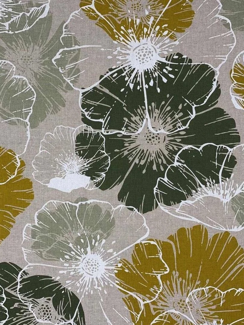 Nappe anti taches esprit floral   Jaune foncé