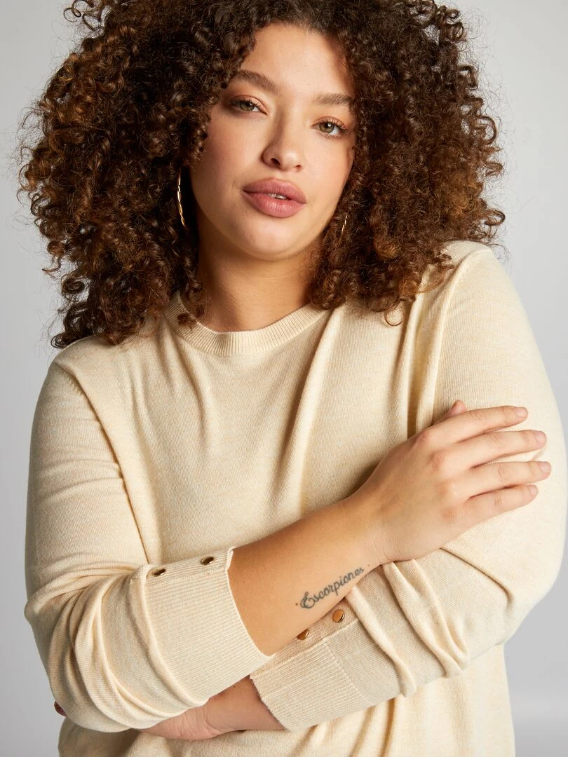 Pull en maille douce ultra stretch   Beige