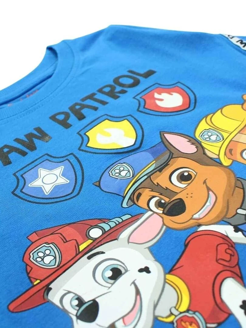 La Pat' Patrouille   T shirt garçon imprimé La Pat' Patrouille en coton   Bleu