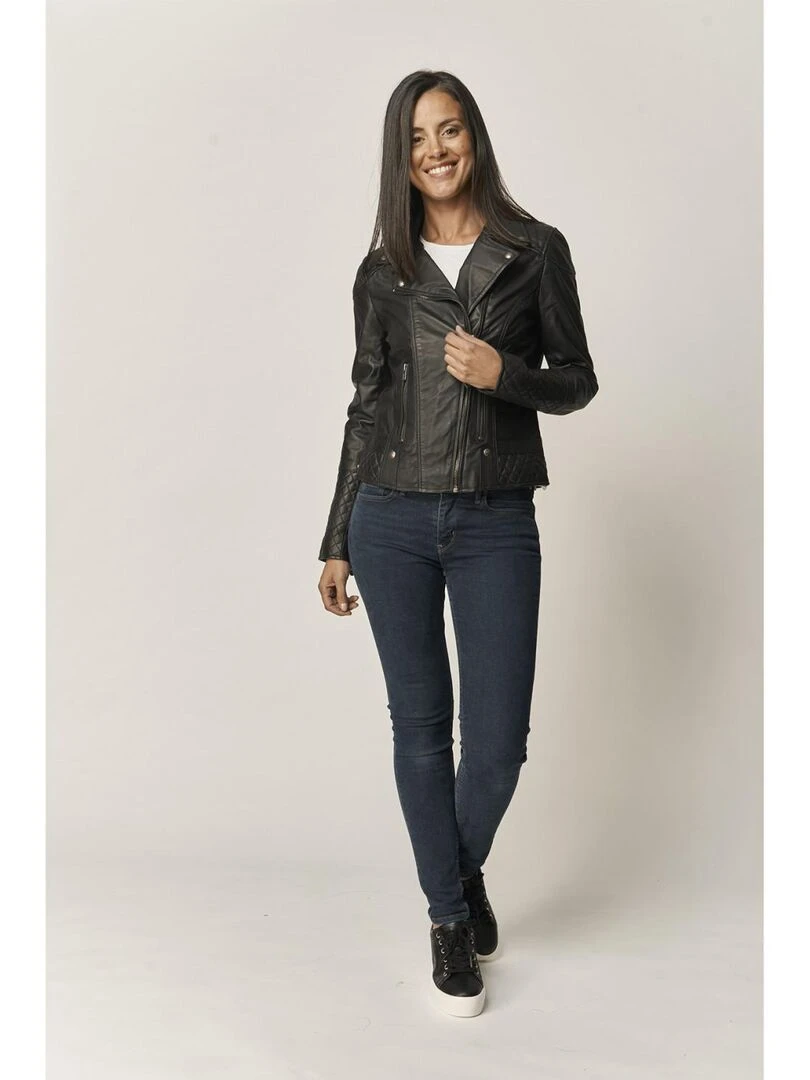 Lee Cooper Veste manches longues cuir regular fit BERTHE Noir