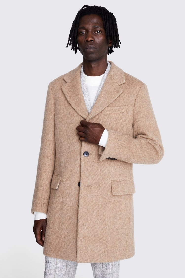 Camel Wool Cashmere Blend Overcoat   Buy Online at Moss