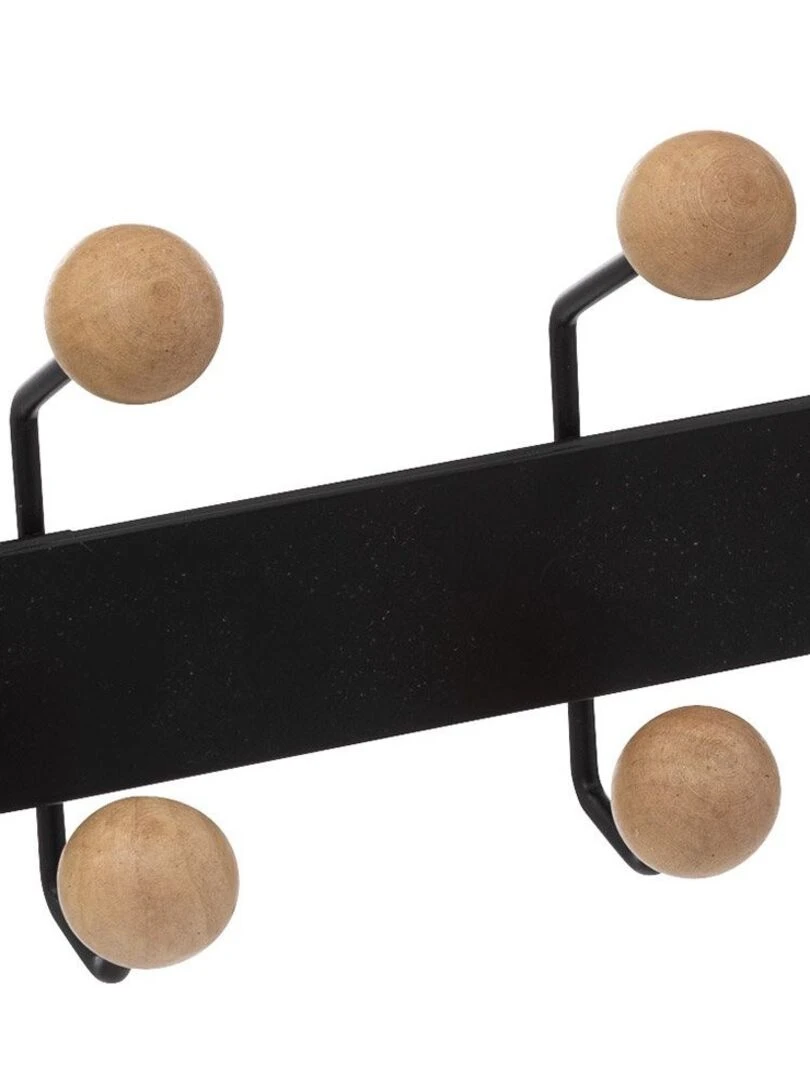 Patère boule bois 10 têtes pour porte Noir