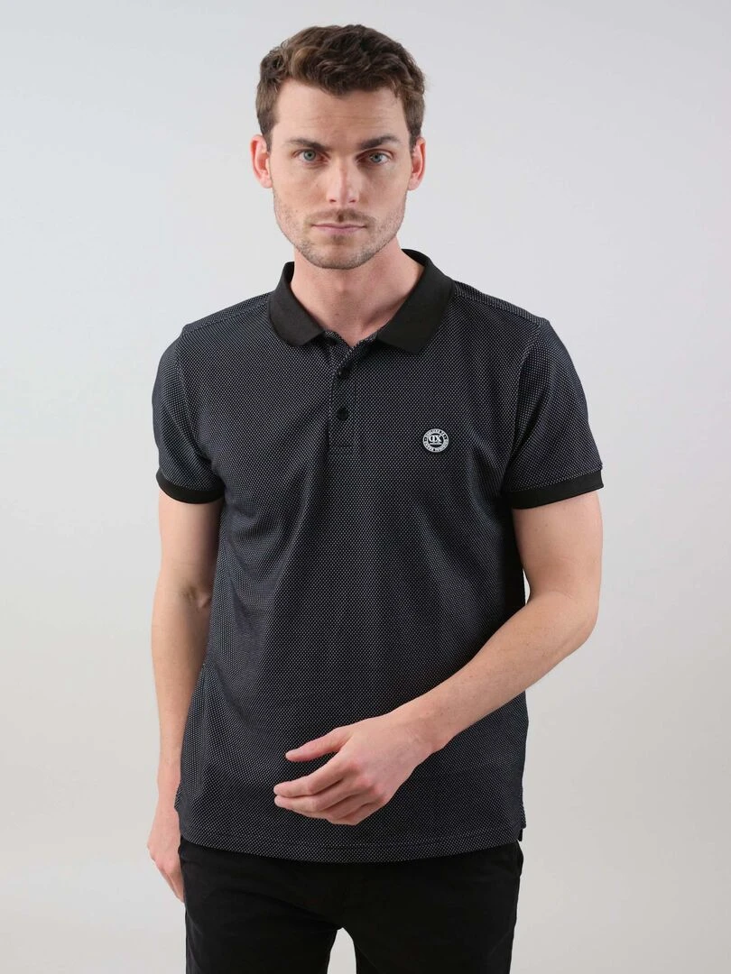 Polo en coton pour homme 'Deeluxe' Noir