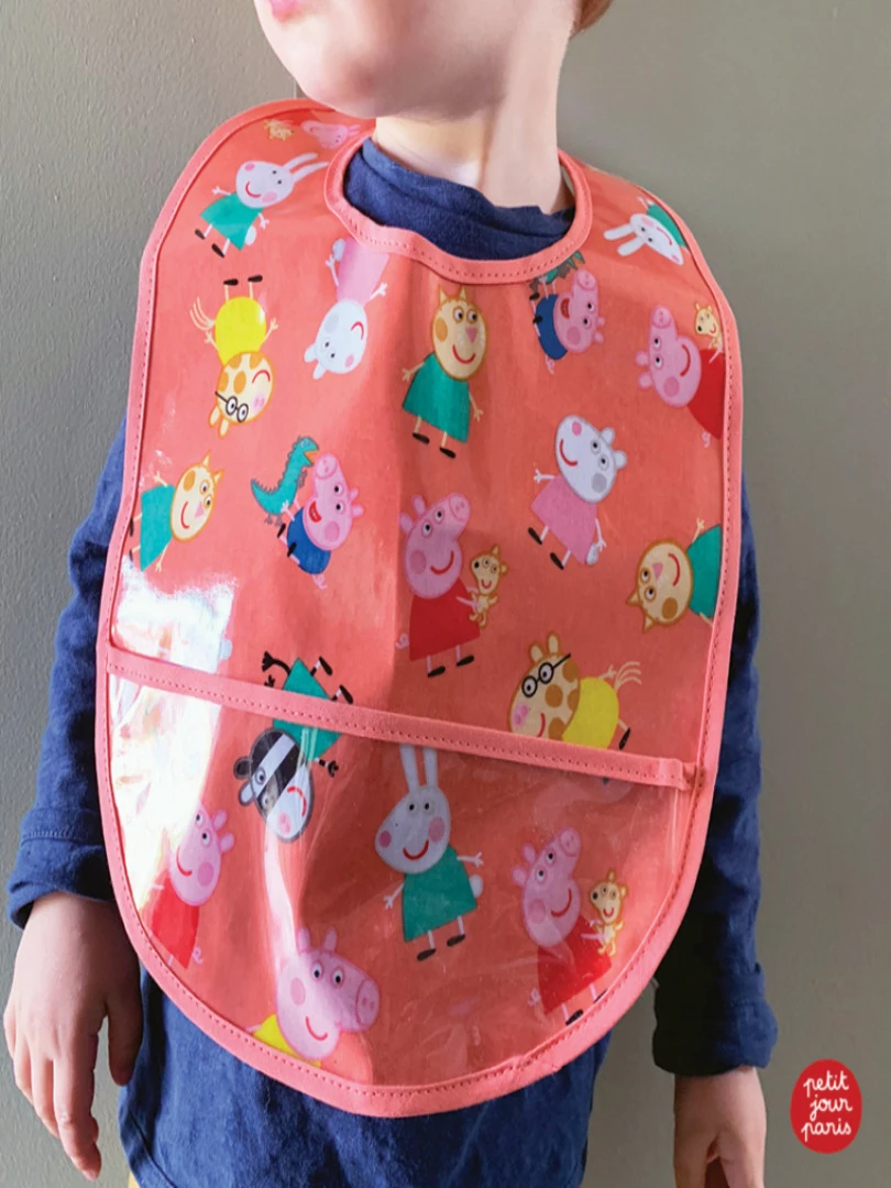 Bavoir Plastifié À Velcro Peppa Pig Rouge Rouge