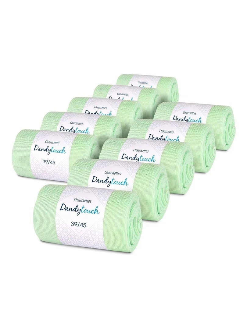 Chaussettes Jersey Coton Lot 10 Paires Fabrication UE Vert jade