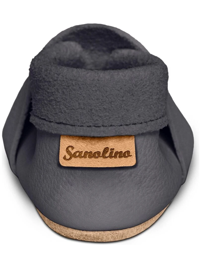 Chaussons bébé en cuir souple  ETOILE   Gris