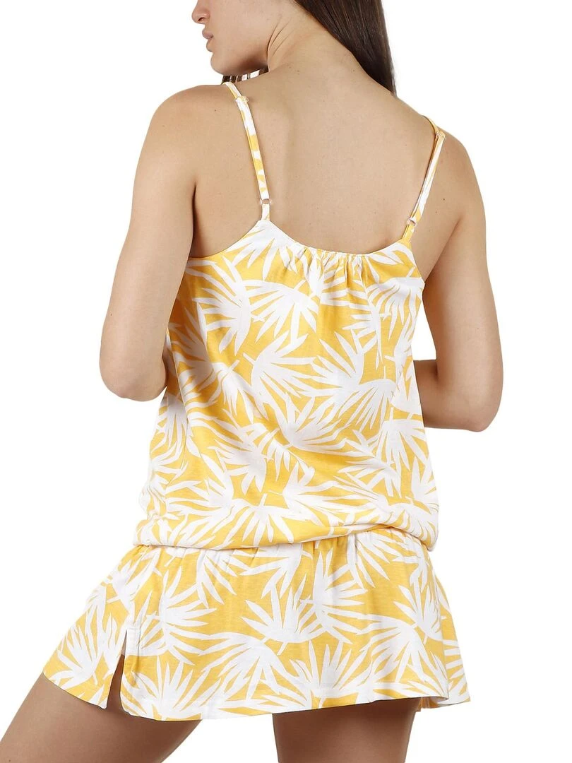 Robe de plage à bretelles Palm Spring Jaune