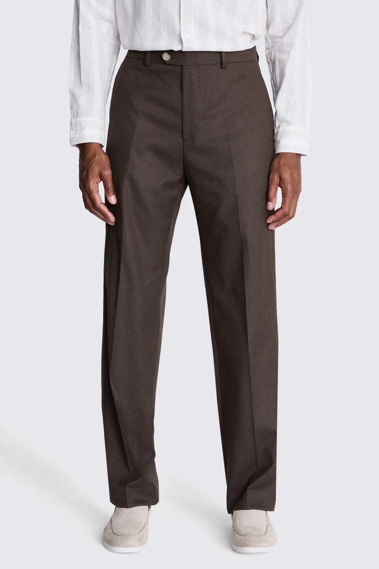 Relaxed Fit Copper Flannel Trousers Buy Online at Moss