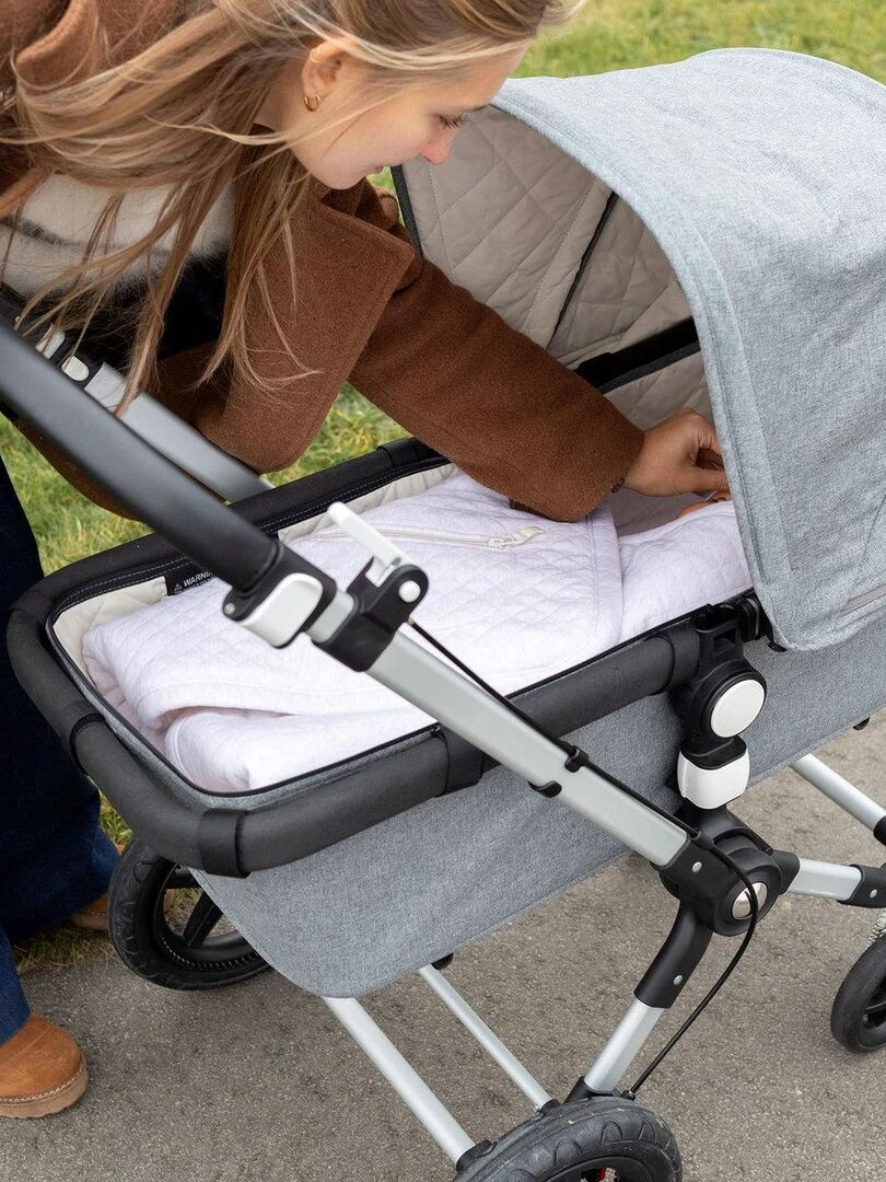 Bemini Nid d'ange BISIDE ouatiné Quilted et pady jersey   Beige chiné