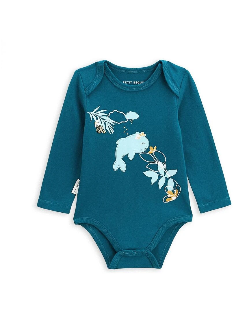 Lot de 2 bodies bébé manches longues Moana Bleu