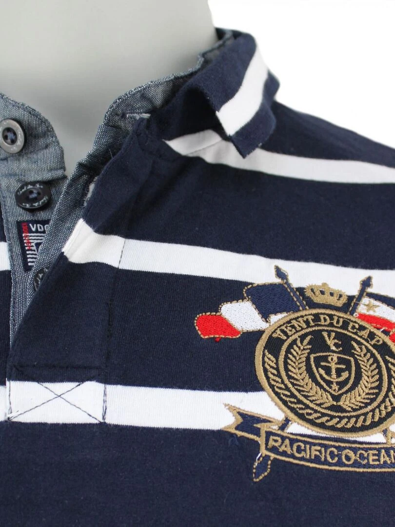 Polo manches longues garçon ECRAOR   VENT DU CAP   Bleu marine