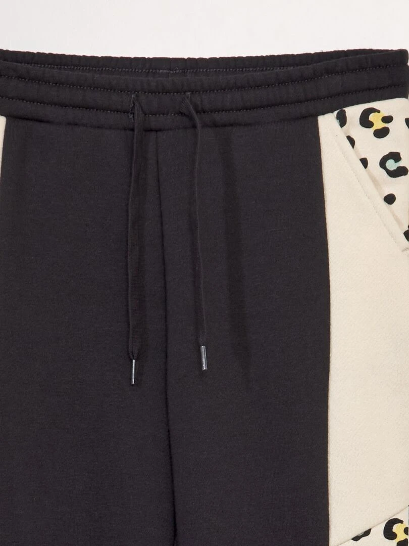 Jogging molleton colorblock Beige/noir