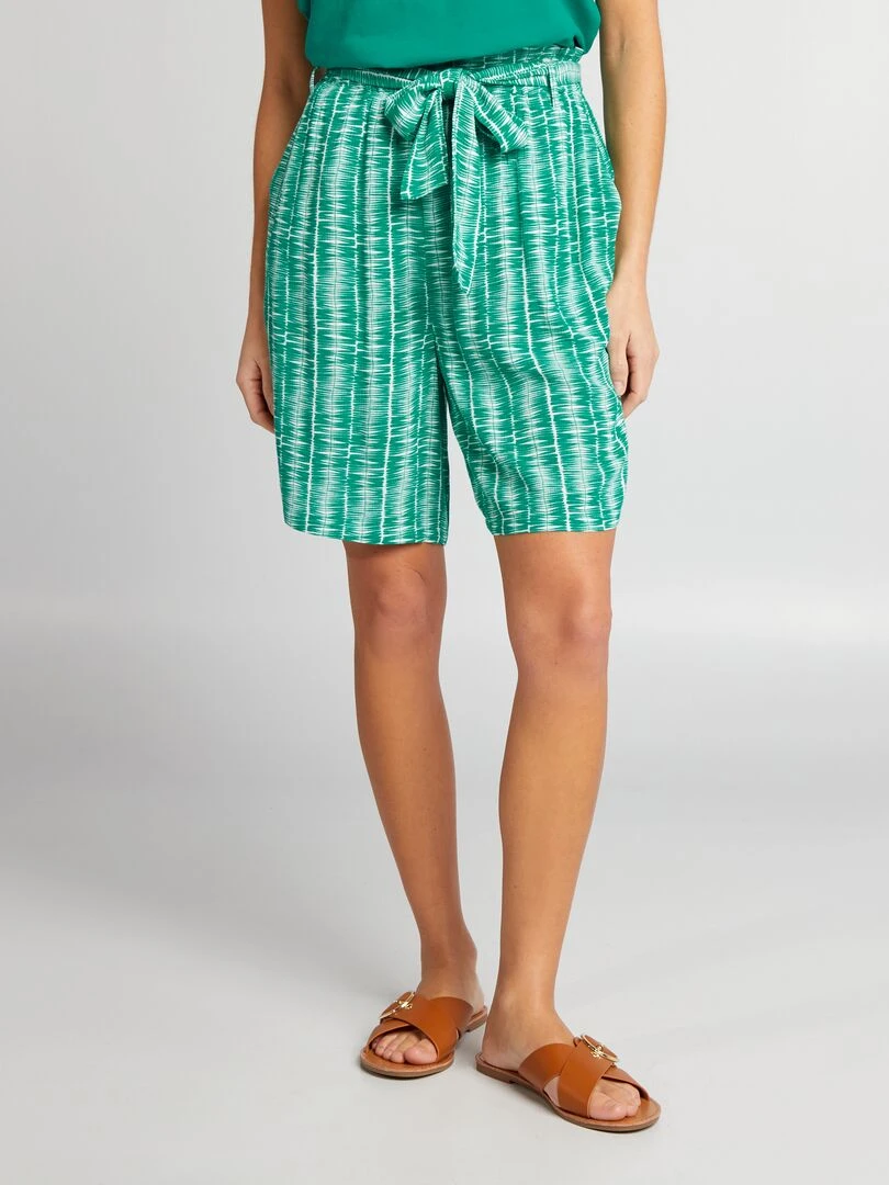 Short avec ceinture à nouer Vert