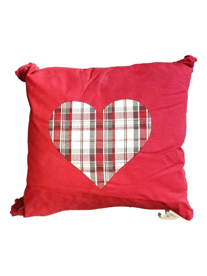 Coussin 40x40 cm chambray uni Suzon rouge Rouge