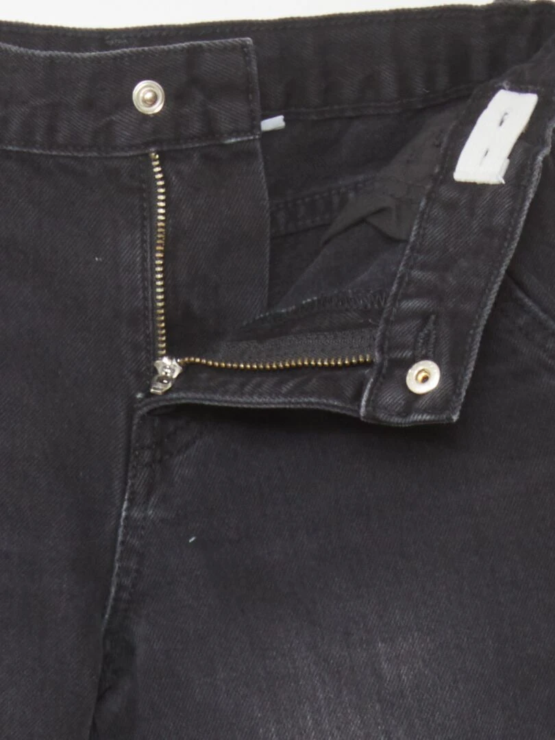 Jean droit avec poches sur les côtés   Noir