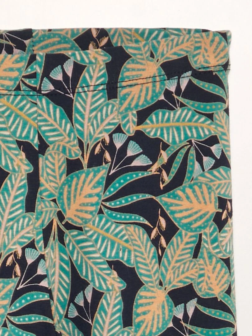 Legging 3/4 à taille élastiquée Bleu