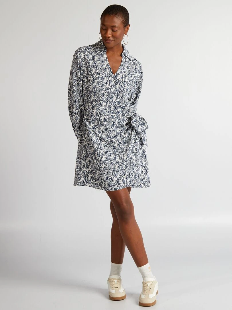 Robe à nouer fantaisie Bleu