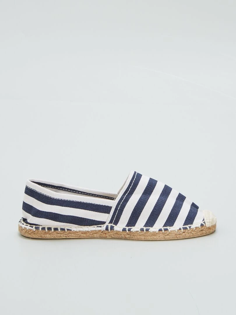 Espadrilles à rayures Blanc/bleu marine