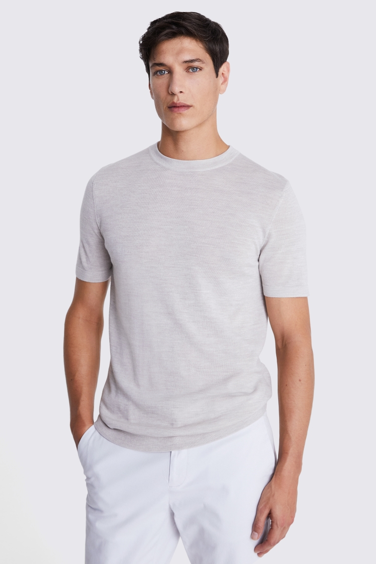 Light Grey Marl Crew Neck T-Shirt   Buy Online at Moss