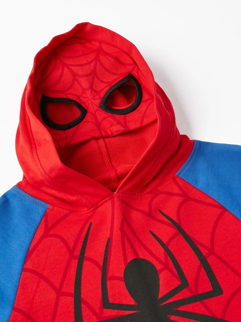 Sweat en coton avec capuche masque pour garçon 'Spider Man'  MARVEL SPIDERMAN   Rouge clair