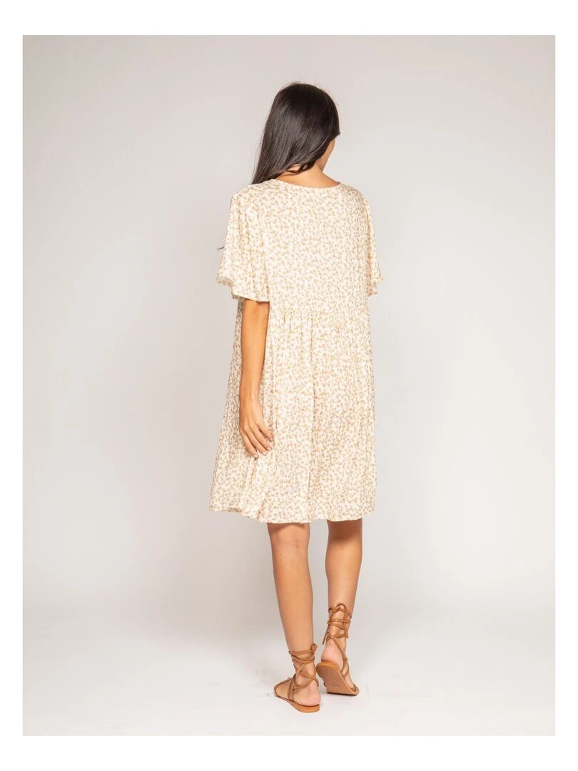 Robe courte motifs IRMIS Beige