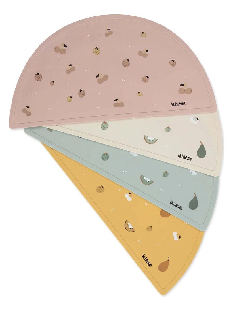 Set de table en silicone alimentaire  fruits   Beige