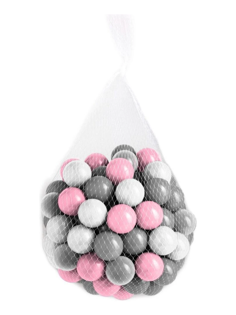 Lot de 5 sacs de 100 balles   Bleu  gris  blanc et transparent   Rose