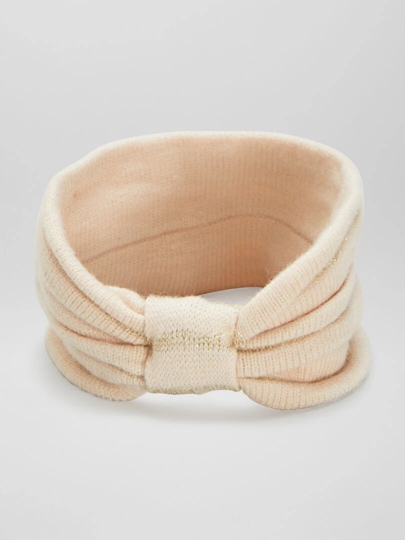 Bandeau en maille tricot Ecru