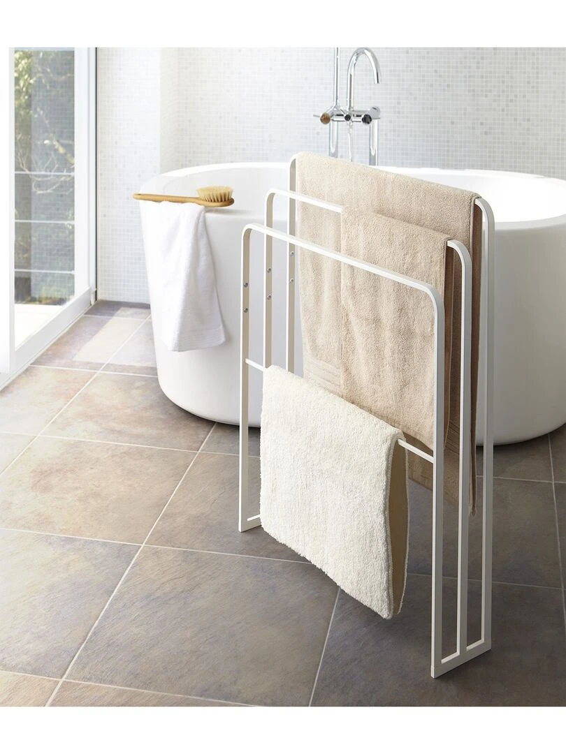 Porte Serviettes À 4 Barres L70 Cm Blanc