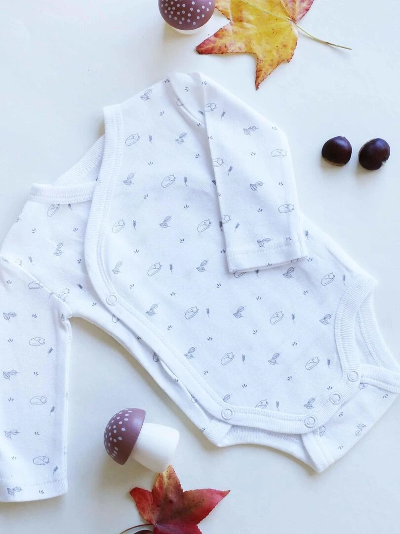 Body bébé motif renard   Blanc