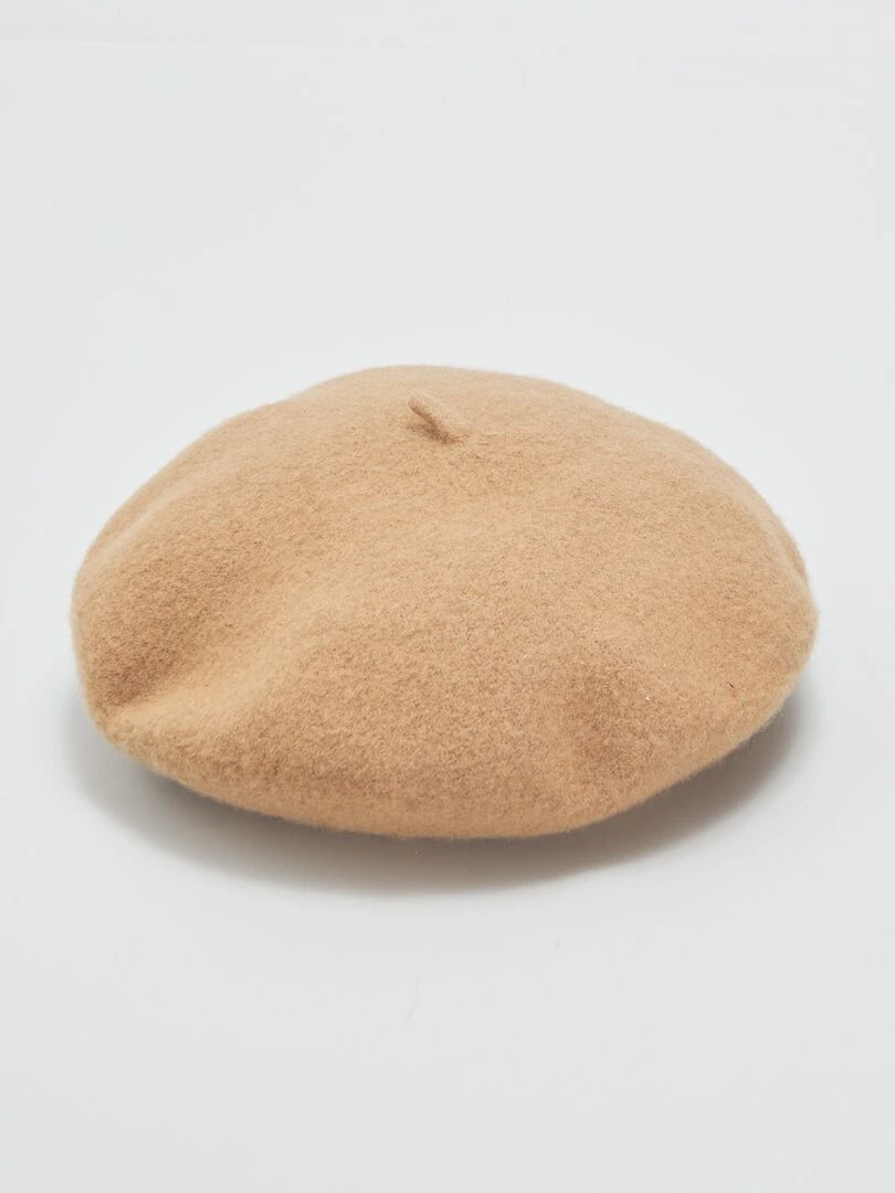 Béret chaud en laine Marron