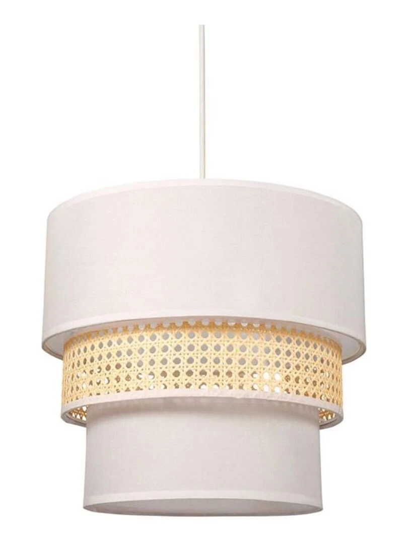 Suspension ronde gigogne cannage blanc D35 Blanc