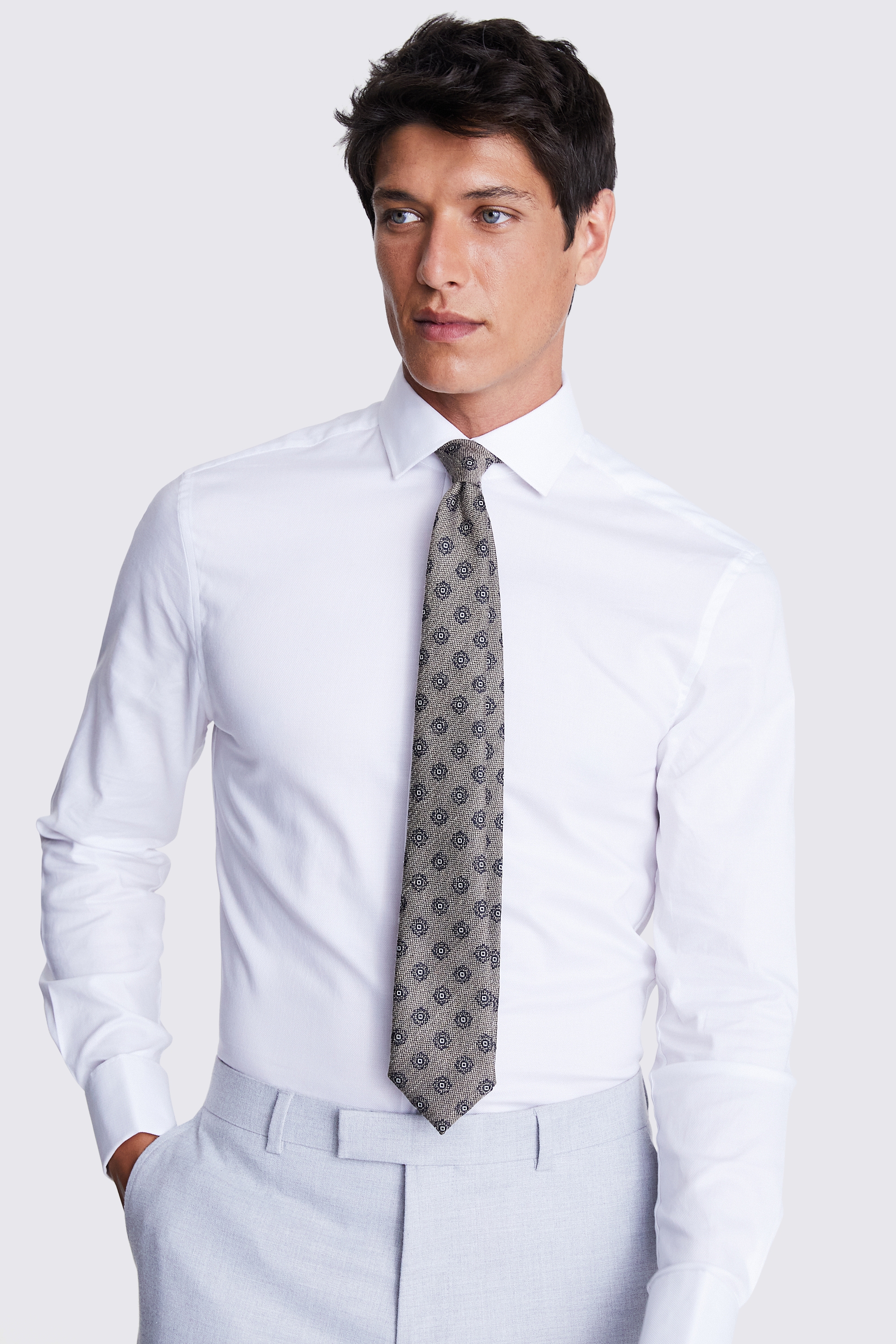 Gold Slub Medallion Tie   Buy Online at Moss