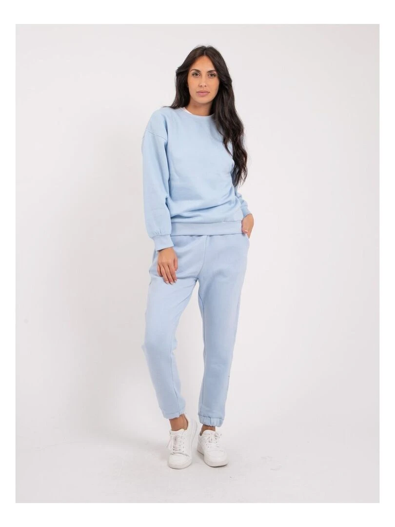 Sweatshirt col rond YORK   Bleu clair