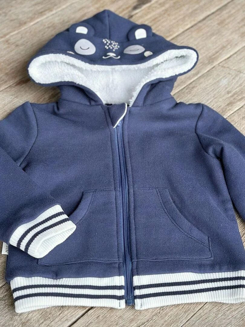 Sweat shirt à capuche bébé en molleton Tropic Moon   Bleu