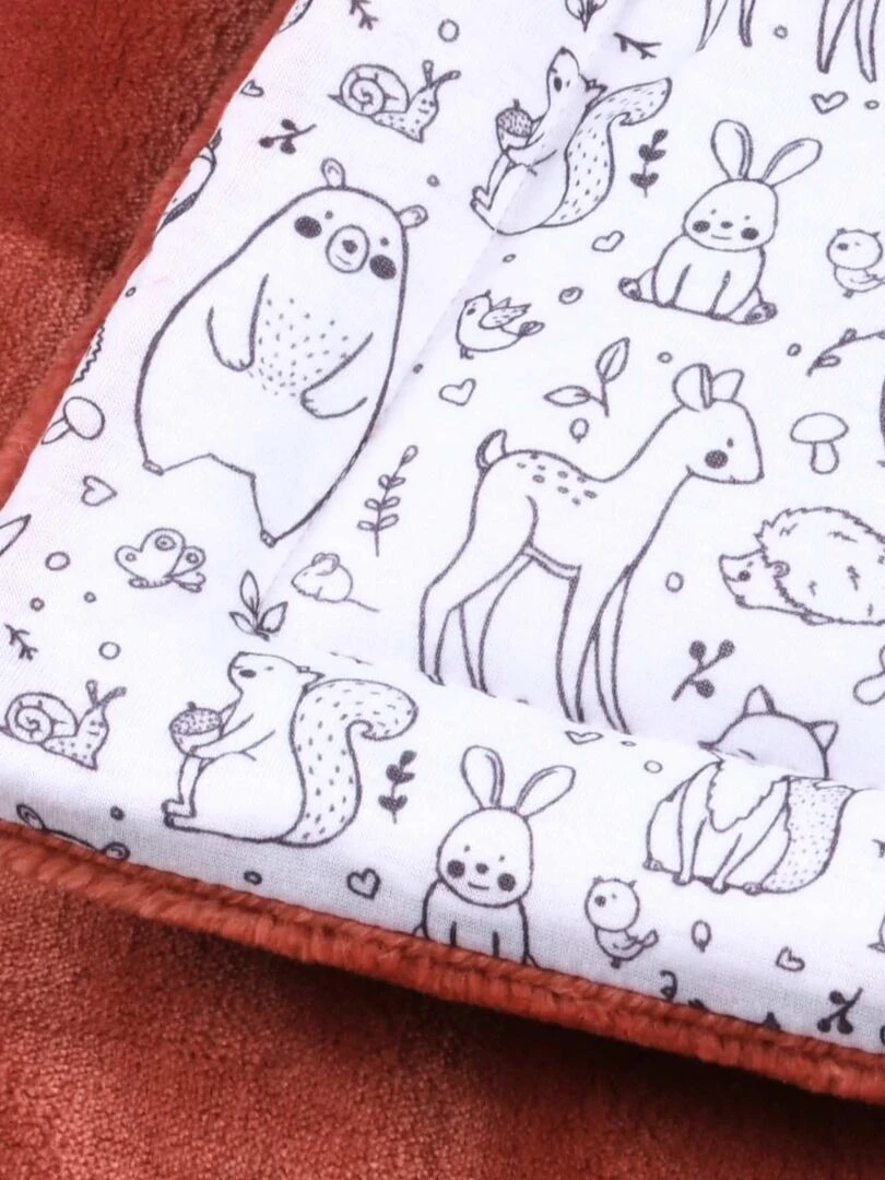 Couverture en flanelle et coton imprimé Rouge