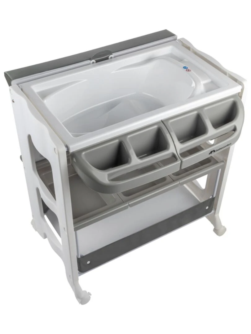 BEBECONFORT Dolphy Table à langer et baignoire 2en 1  De la naissance à 12 mois (11kg)  Gray Mist   Gris foncé