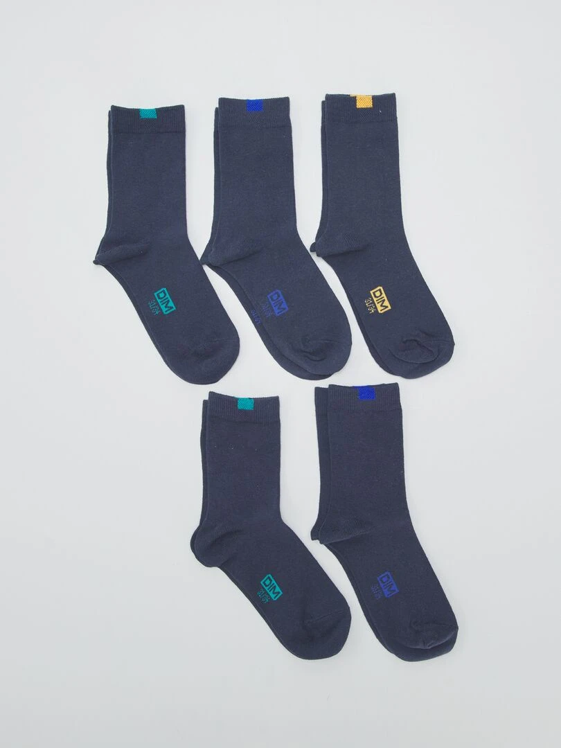 Lot de 5 paires de chaussettes 'Dim' Bleu foncé