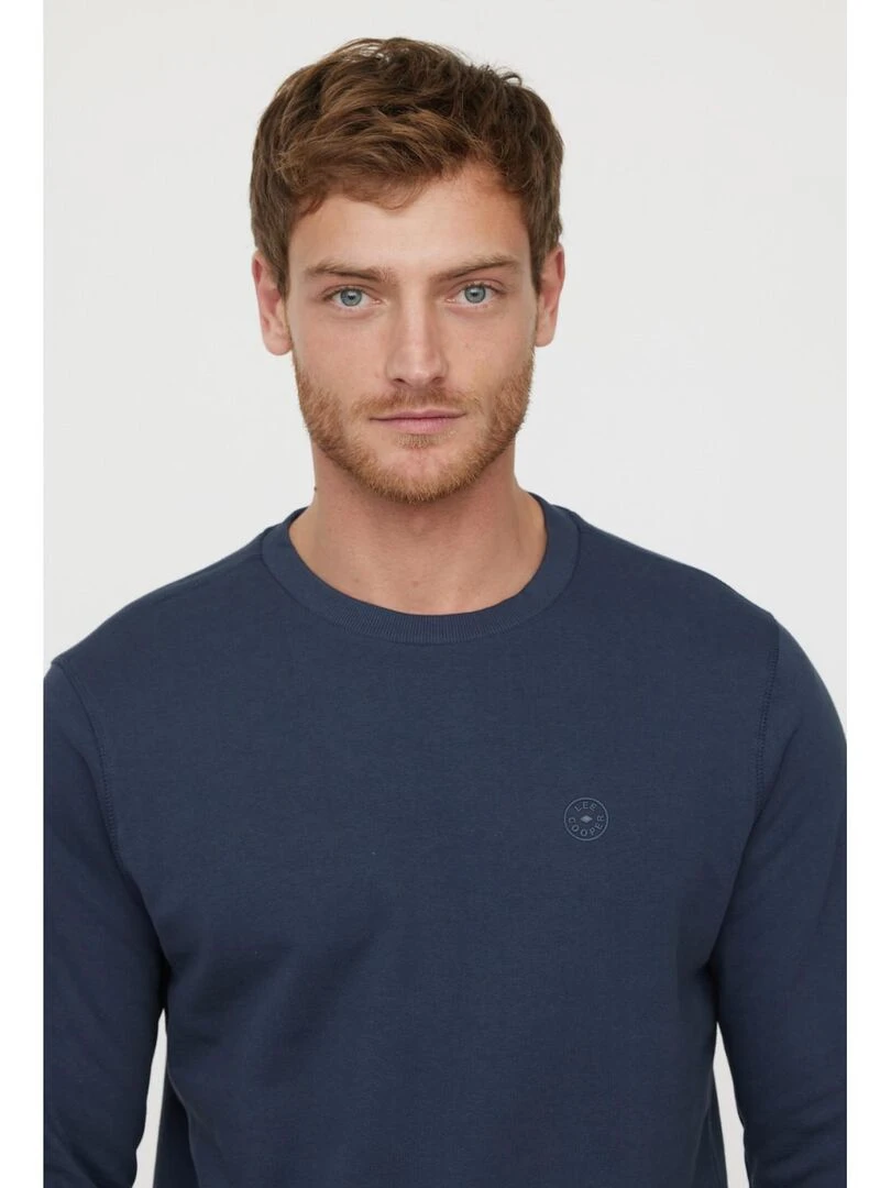 Lee Cooper   Sweatshirt manches longues coton regular EDIE   Bleu marine