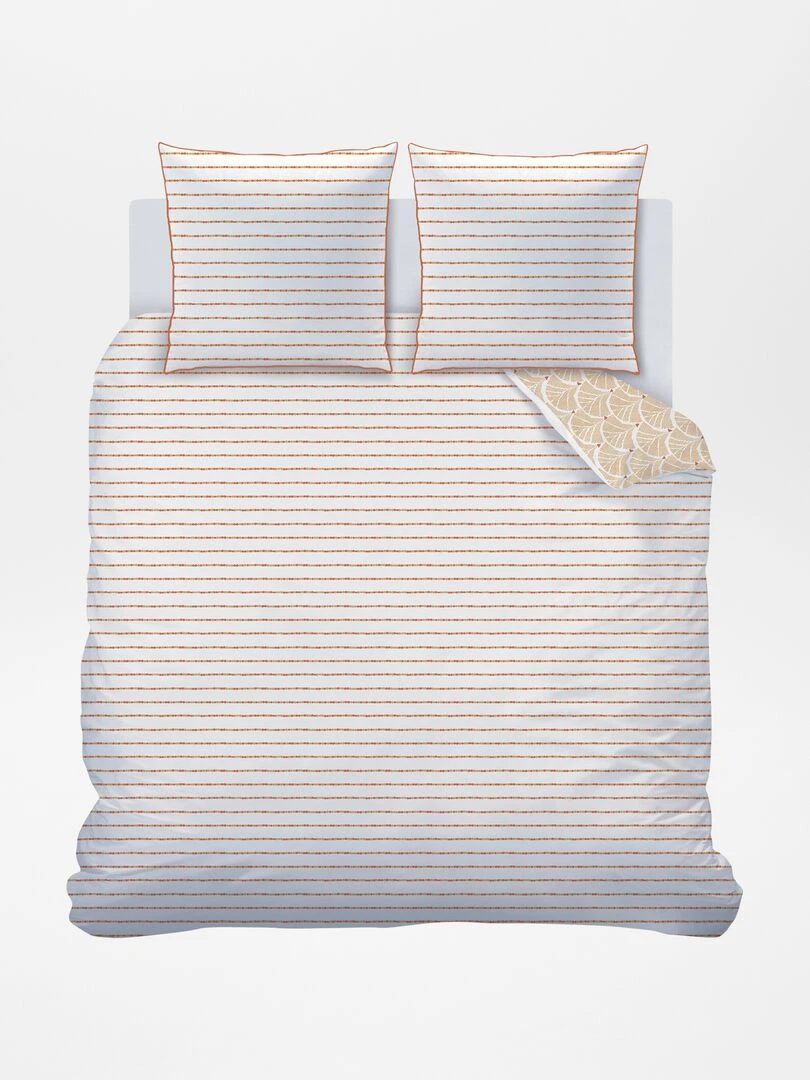 Parure de lit 2 personnes réversible   Camel