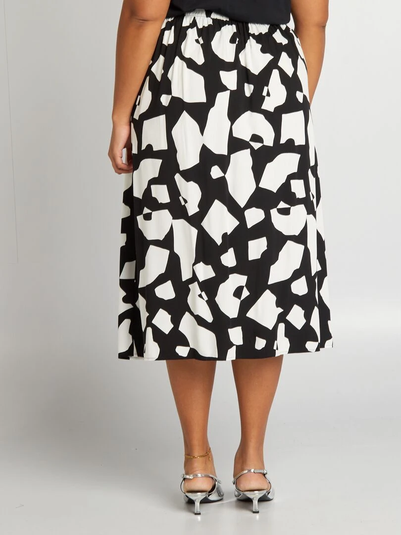 Jupe midi à motif   Noir