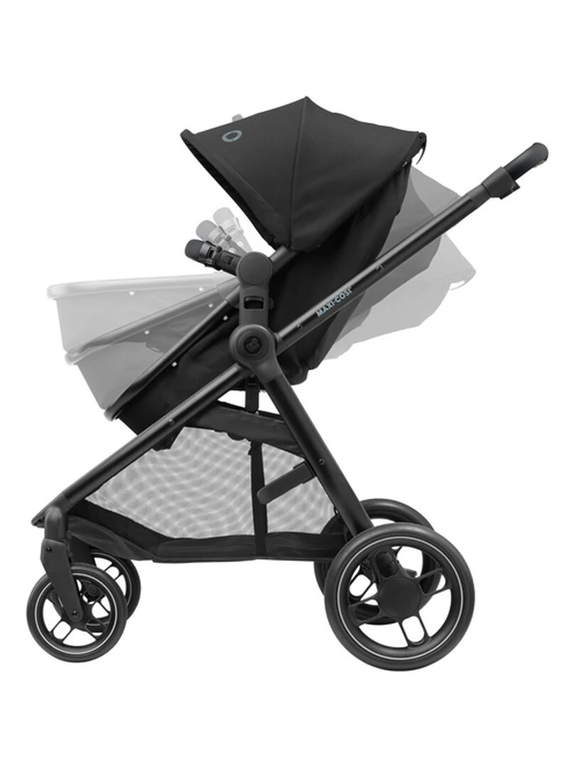 MAXI COSI Poussette 2 en 1 Zelia 3  nacelle intégrée  4 roues  Essential Black   Noir