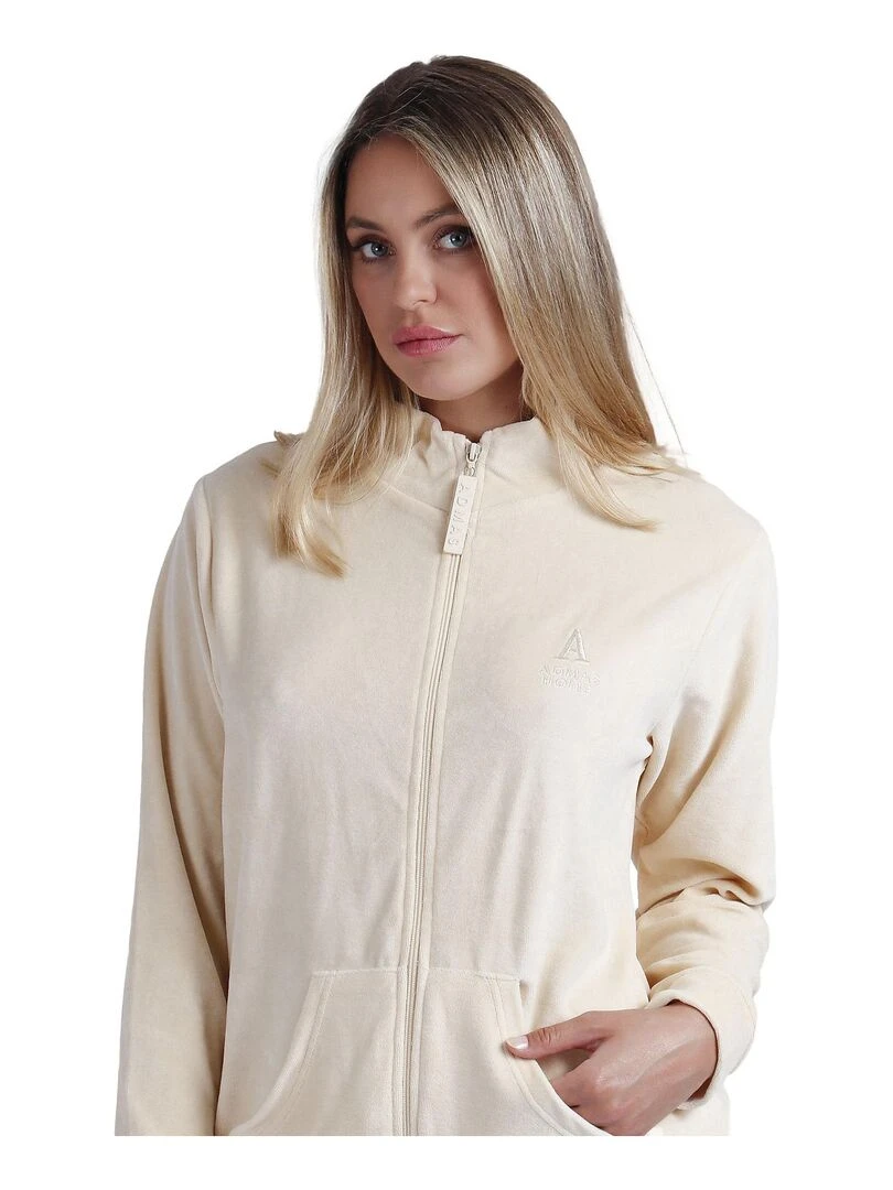 Pyjama pantalon veste zippée Soft Home   Beige