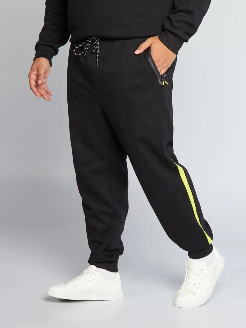 Pantalon jogging maille piquée noir