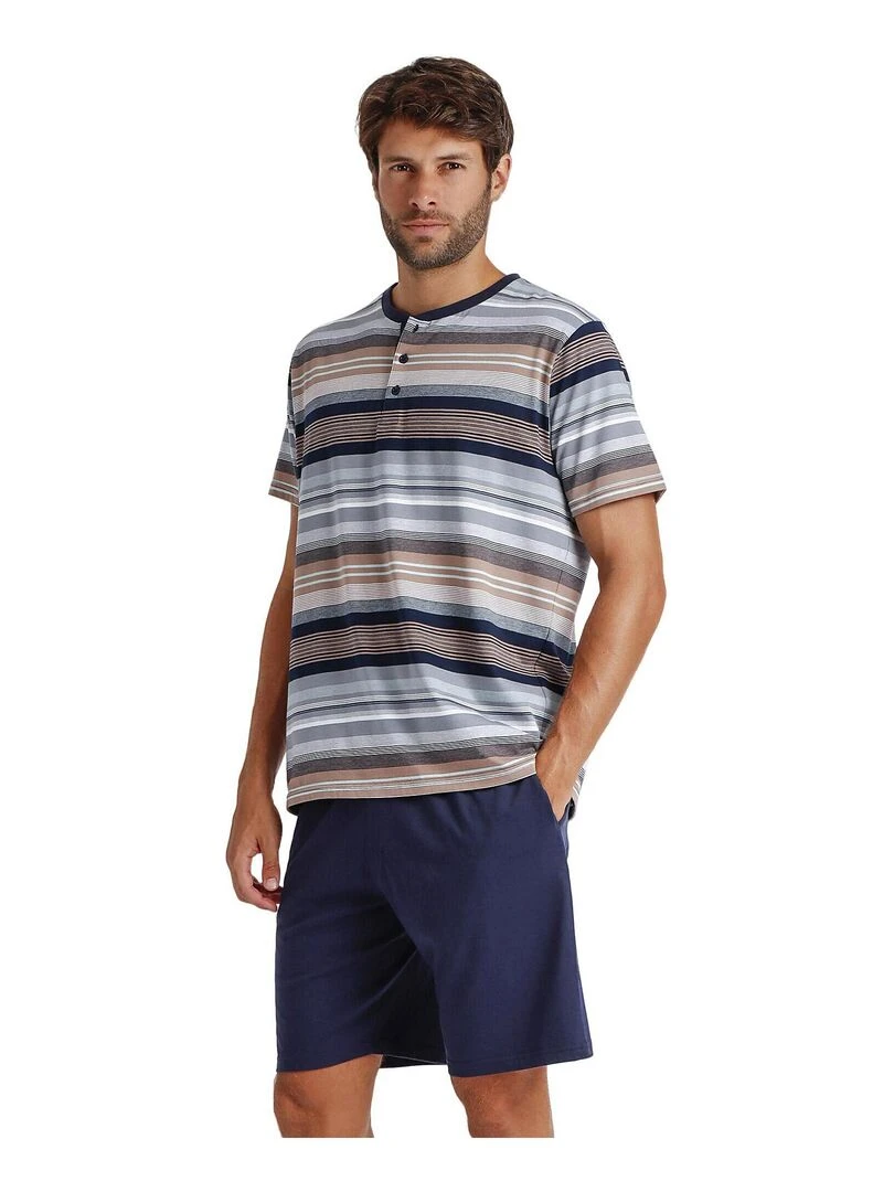 Pyjama short t shirt Mackenzie Antonio Miro   Bleu marine