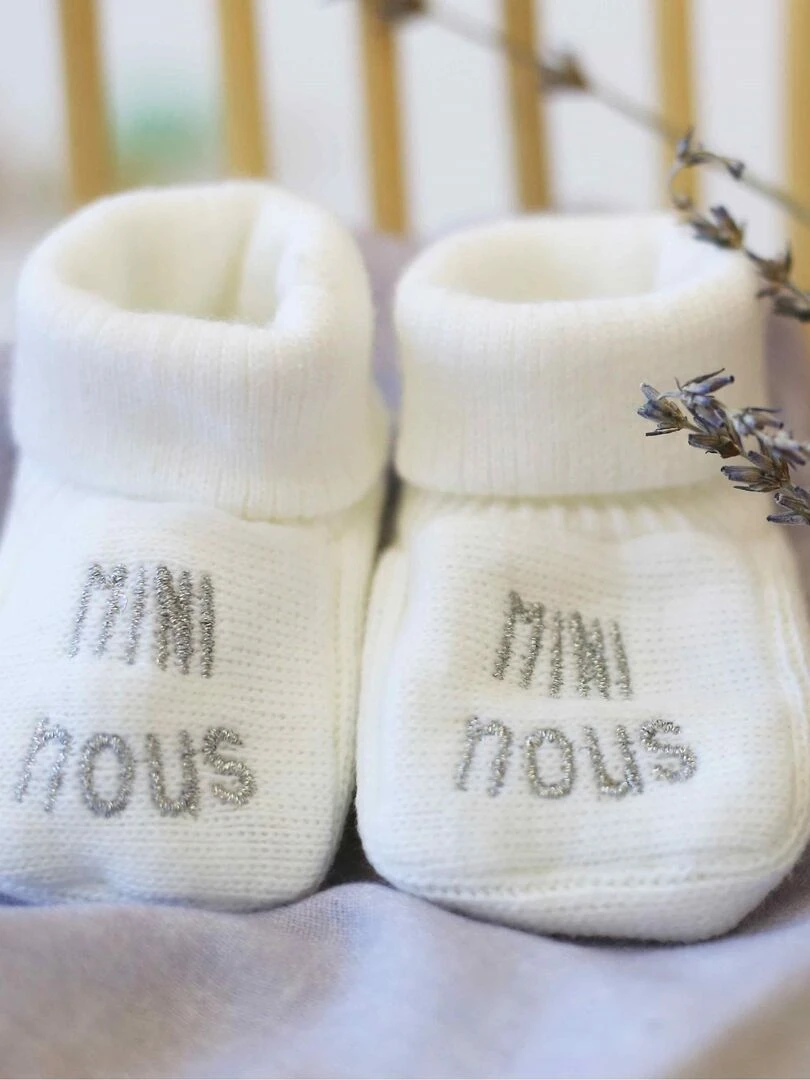 Chaussons naissance   Mini Nous     Blanc