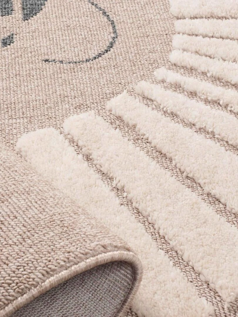 Tapis enfant LIONA en polyester doux et soyeux OEKO TEX® Beige