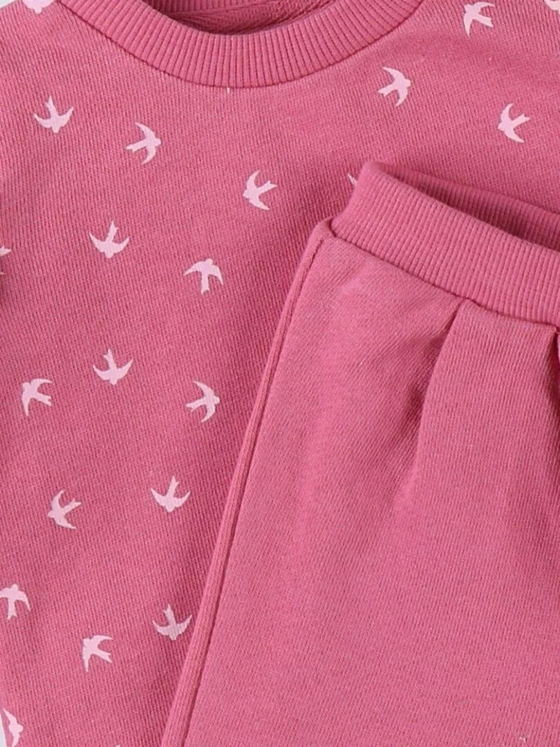 Set sweatshirt + jogging imprimé hirondelles  foncé   Noukie's   Rose