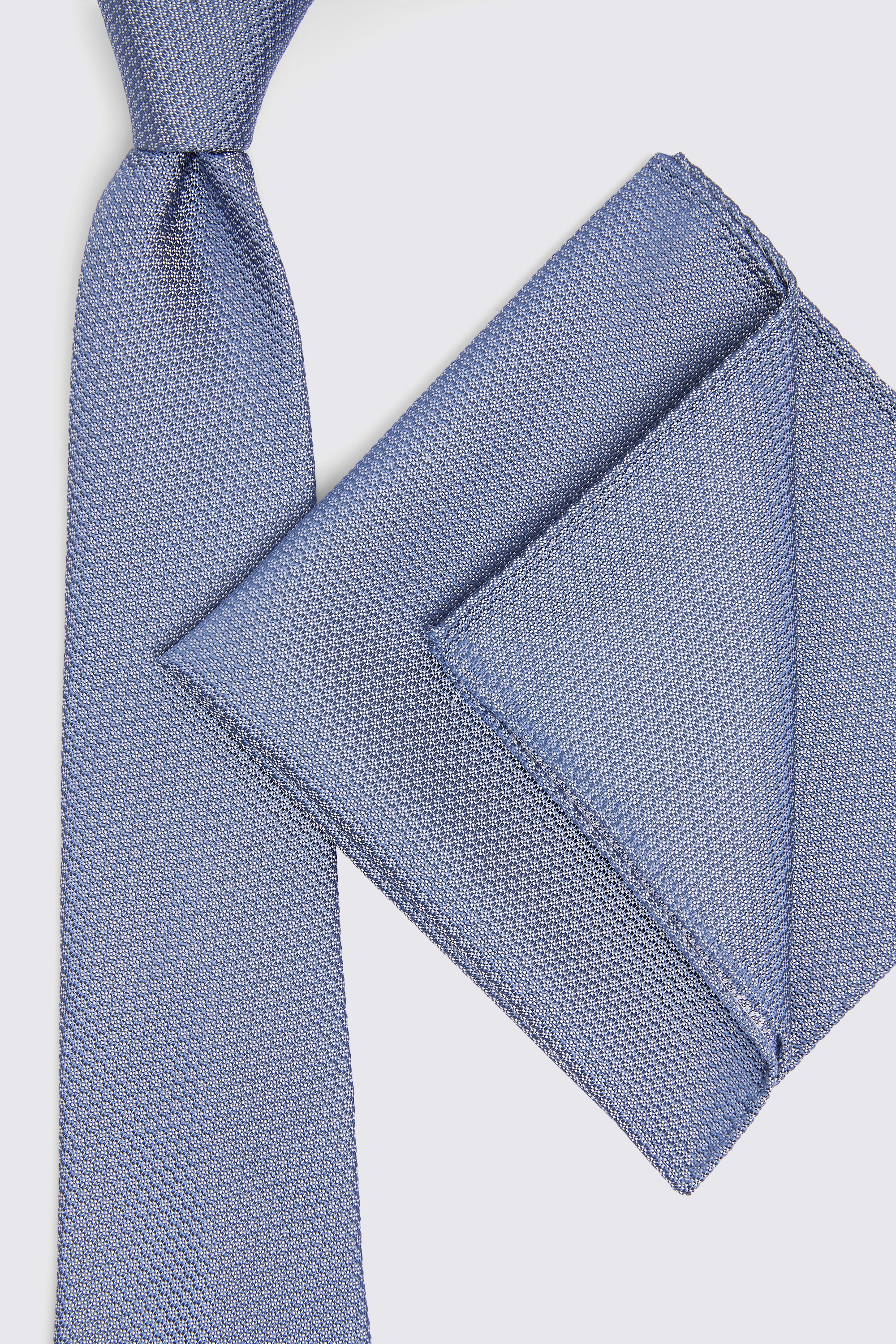 Airforce Blue Silk Semi-Plain Pocket Square   Buy Online at Moss
